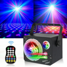 Rotating Magic Ball Laser Light RGB LED Strobe Sound Activated Projector Lamp for Bar/KTV/Disco