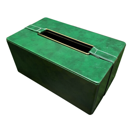 Wood+Leather Tissue Box Cover 1
