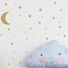 YY445 4Pcs Star Moon Wall Stickers Kids Room DIY PVC (No EN71 Certification)