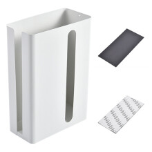 Magnetic Punching-Free Kitchen Tissue Paper Dispenser Carbon Steel Trash Bag Holder Storage Box