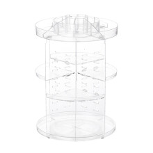 Rotating Cosmetic Organizer Makeup Skincare Products PS Storage Rack Transparent Vanity Stand