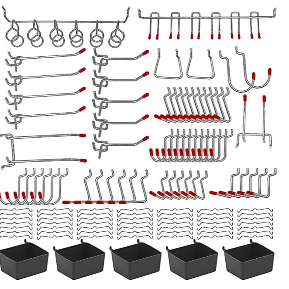 114Pcs Pegboard Hooks Set 2.5Cm Hole Spacing Metal Hanging Accessories 6914276262359