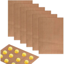 6Pcs 40*60cm Reusable Baking Mats Non-stick Heat-Resistant Baking Sheet PTFE Oven Liners (BPA Free,No FDA Certificate)
