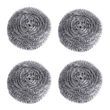 4Pcs Stainless Steel Cleaning Balls Kitchen Washing Pots Pans Rust Removal Wire Steel Brush Scrubber