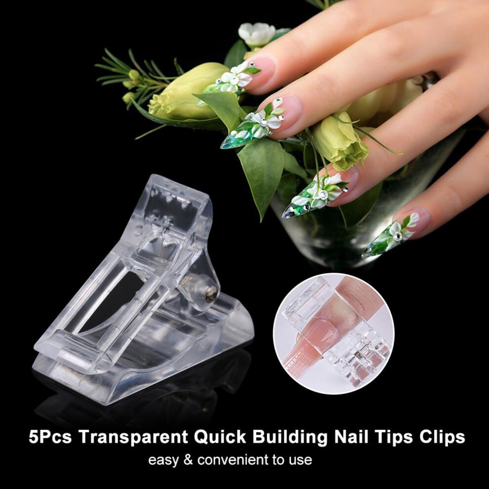 Set Of 5Pcs Transparent Nail Gel Quick Building