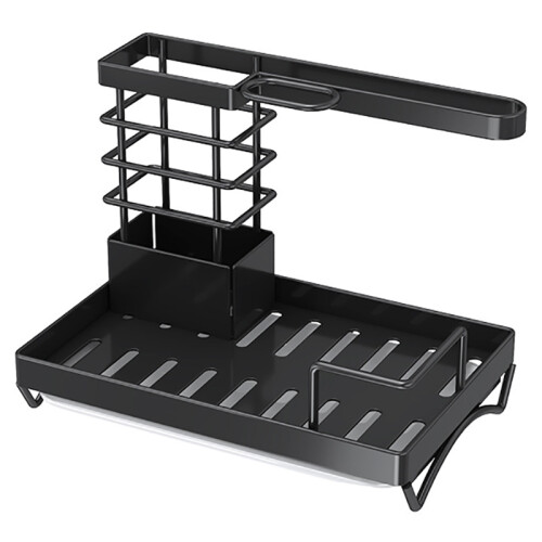 006-MB-7040-BK Chopsticks Knife Fork Holder Dishcloth Rack Multi-Layer Sink Organizer for Kitchen 2