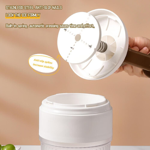Shaved Ice Machine Plastic Portable Ice Crusher Ice Shaver with 2pcs Ice Cube Trays 2