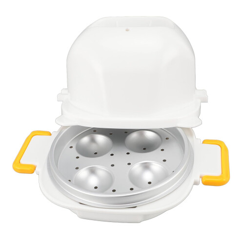 Microwave Oven Egg Steamer 4 Grids Egg Cooker Egg Boiler with Egg Cutter Tool for Home Breakfast 1