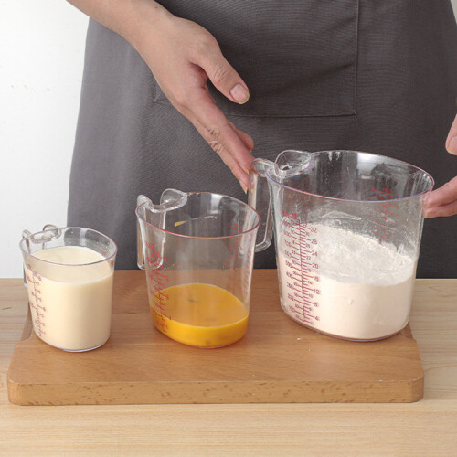 3Pcs/Set Measuring Cups Plastic Stackable Measuring Jugs with Handle Kitchen Tool (BPA Free,No FDA Certificate) 2