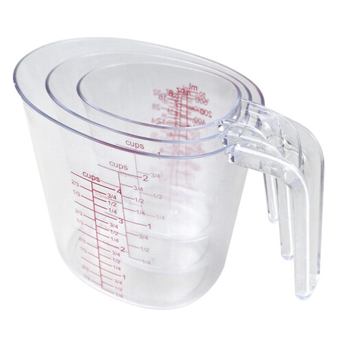 3Pcs/Set Measuring Cups Plastic Stackable Measuring Jugs with Handle Kitchen Tool (BPA Free,No FDA Certificate) 1