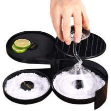 3-Tier Bar Juice Cocktail Seasoning Box Sugar Salt Rimmer Tool Bartender ABS Storage Box (BPA-Free,No FDA Certification)