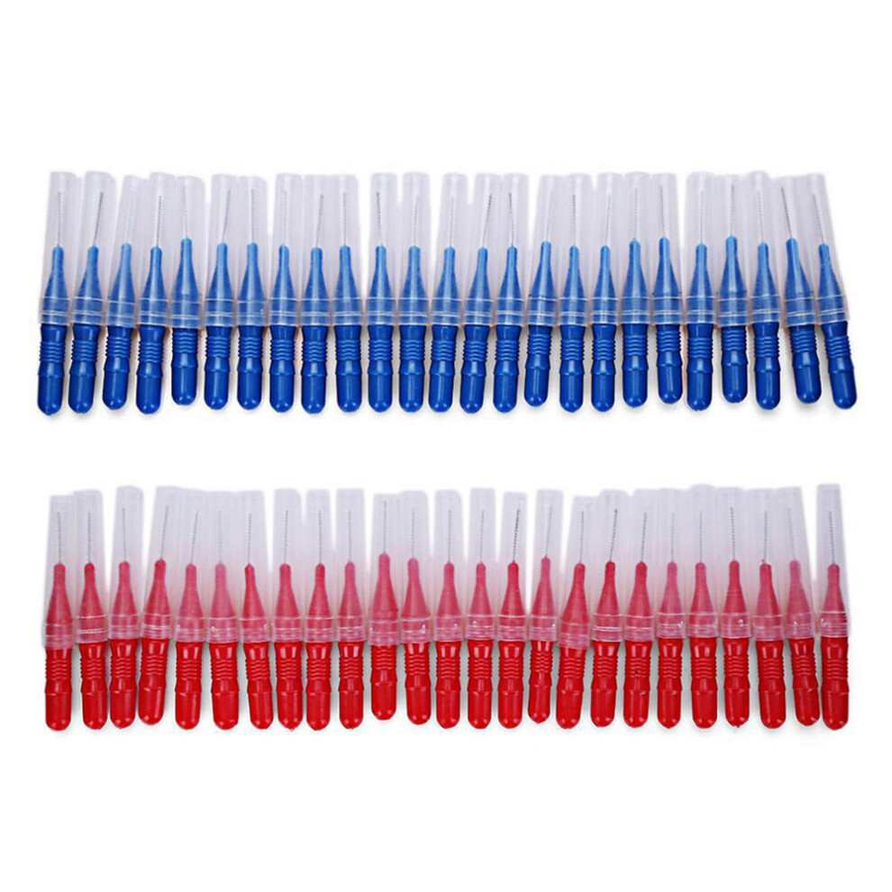 50Pcs Retractable Interdental Brushes Teeth Gap Cleaning Soft Bristles Interdental Brushes