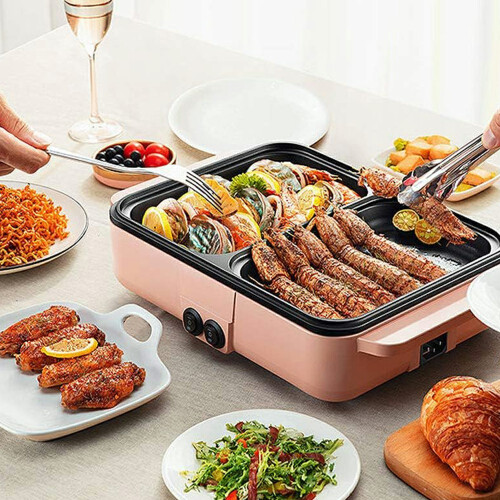 Multi-Function Electric Hot Pot Grill 2 in 1 Cooking Appliance with Dual Temperature Control 2