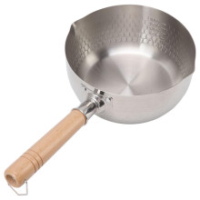 20cm Diameter Stainless Steel Japanese Saucepan with Wooden Handle Milk Soup Pot,without Lid (BPA Free,No FDA)