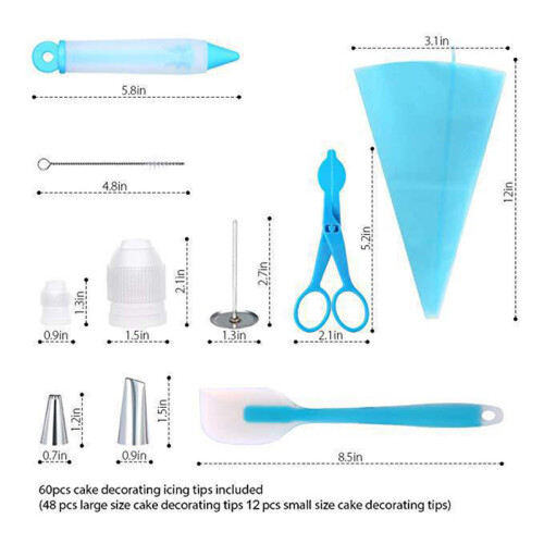 FM002 102Pcs Cake Decorating Kit Pastry Nozzle Tips Bag Baking Tools BPA Free 2