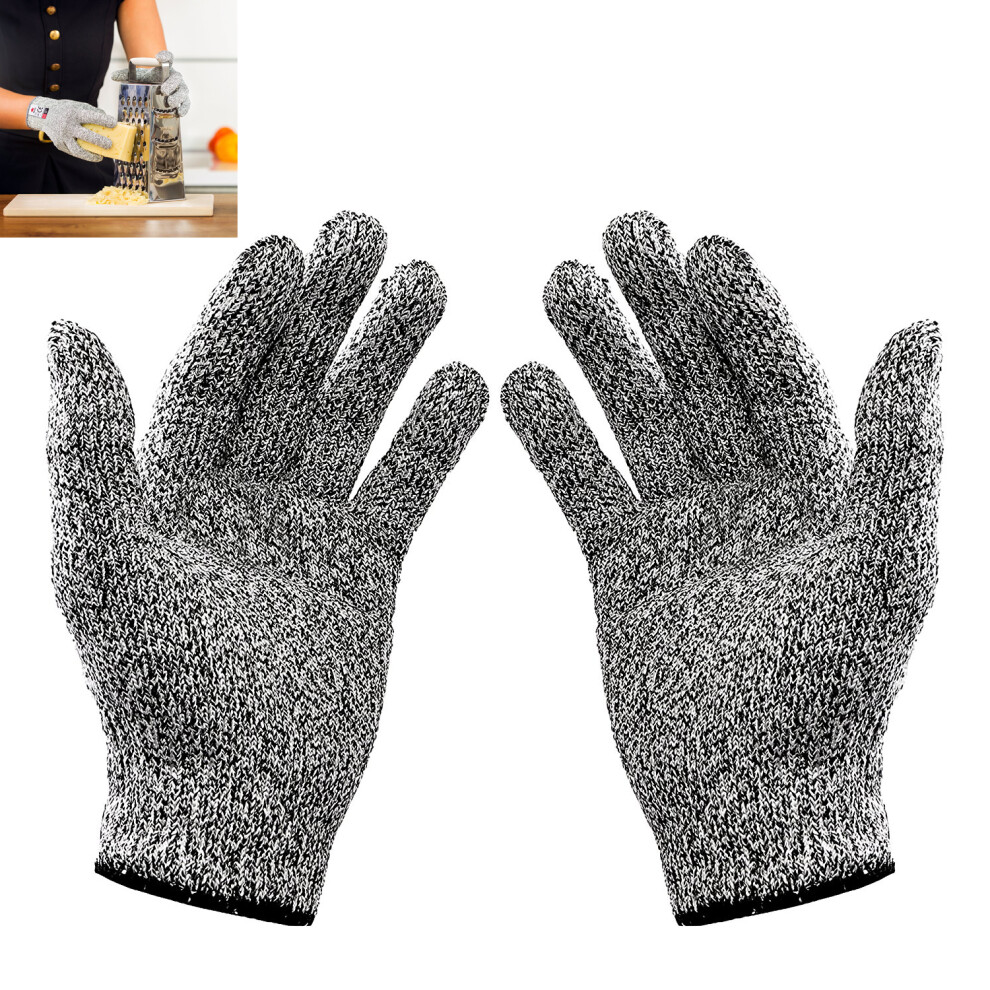 Outdoor Fishing Full Finger Gloves Hppe Cut Resistant Level 5 Protection Gloves,Size: L/Black Edge 6914273863061