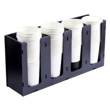 4 Compartments Acrylic Paper Cup Dispenser Organizer for Coffee Shop Milk Tea Store Restaurant Counter