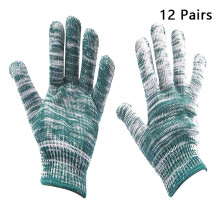 12 Pairs/Pack Thickened Nylon Work Gloves Car Repairing Woven Hand Protectors