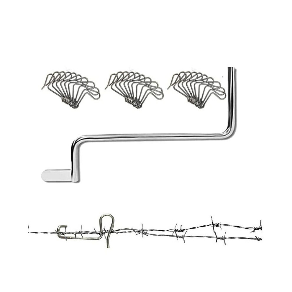 30Pcs Fence Wire Tensioner Garden Yard Metal Fence Wire Fastening Tool With Wrench 6914274827840