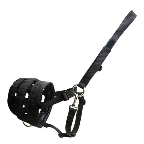 Size M Horse Muzzle Thick Webbing Breathable Equine Grazing Muzzle Padded Anti-Bite Mask