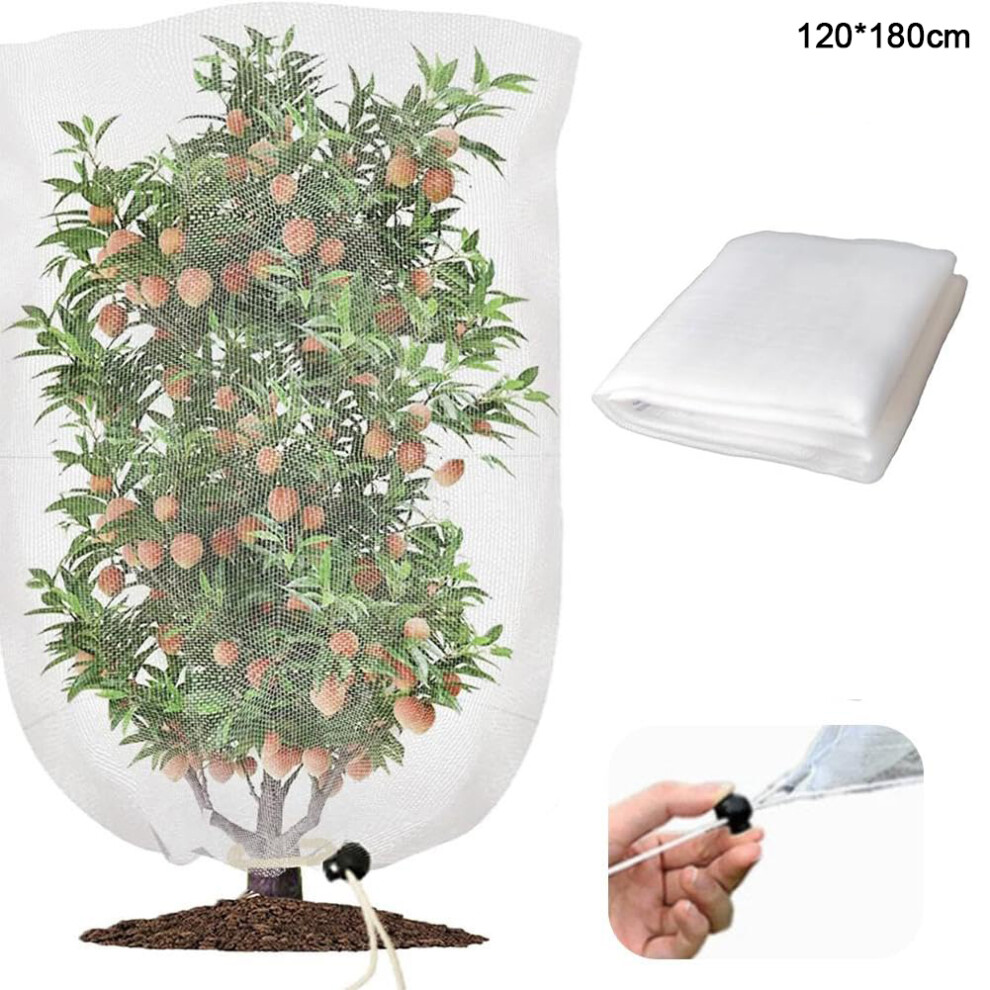Fruit Tree Netting with Drawstring 120 x 180cm Garden Insect Barrier Plant Cover Tent-Bug Mesh Guard-image-OPC-PJS7KQT-NEW