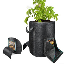 35 x 40cm 10 Gallon Potato Growing Bag Thickened Felt Planter Reusable Non-Woven Fabric Container for Garden