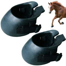 1 Pair Horse Hoof Boots Anti Slip Rubber Protective Shoes for Wound Isolation/Infection Prevention,Size L