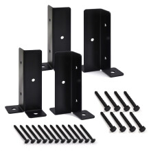 4 PCS Gazebo Bracket Kit Wood Frame Support With Corner Base Beam Connector Pergola Fence Post Anchor