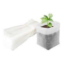 Breathable Plant Seedling Bags 14x16cm/Top: 8x12cm 100Pcs Non-Woven Fabric Growing Bags