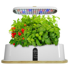 Halo-01 Bamboo+ABS 10 Holes Smart Hydroponic Indoor Plant Vegetables Growing Light Planter