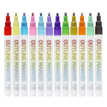 12Pcs Double Line Outline Marker Pens Glitter Pens Metallic Drawing Pens for Christmas Painting