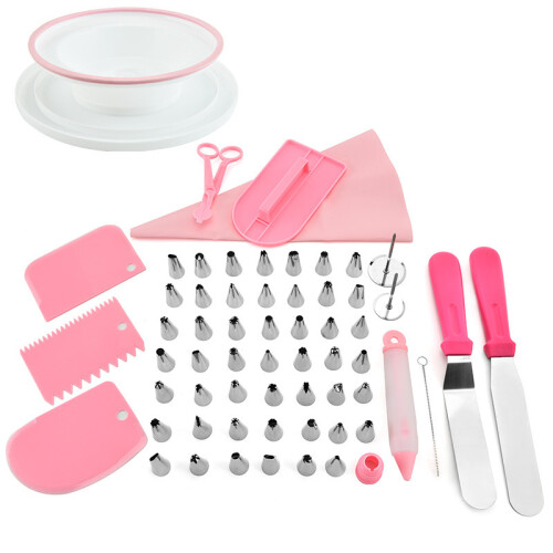 TB004 73Pcs Baking Tool Kit (Cake Turntable,Icing Tips) 1