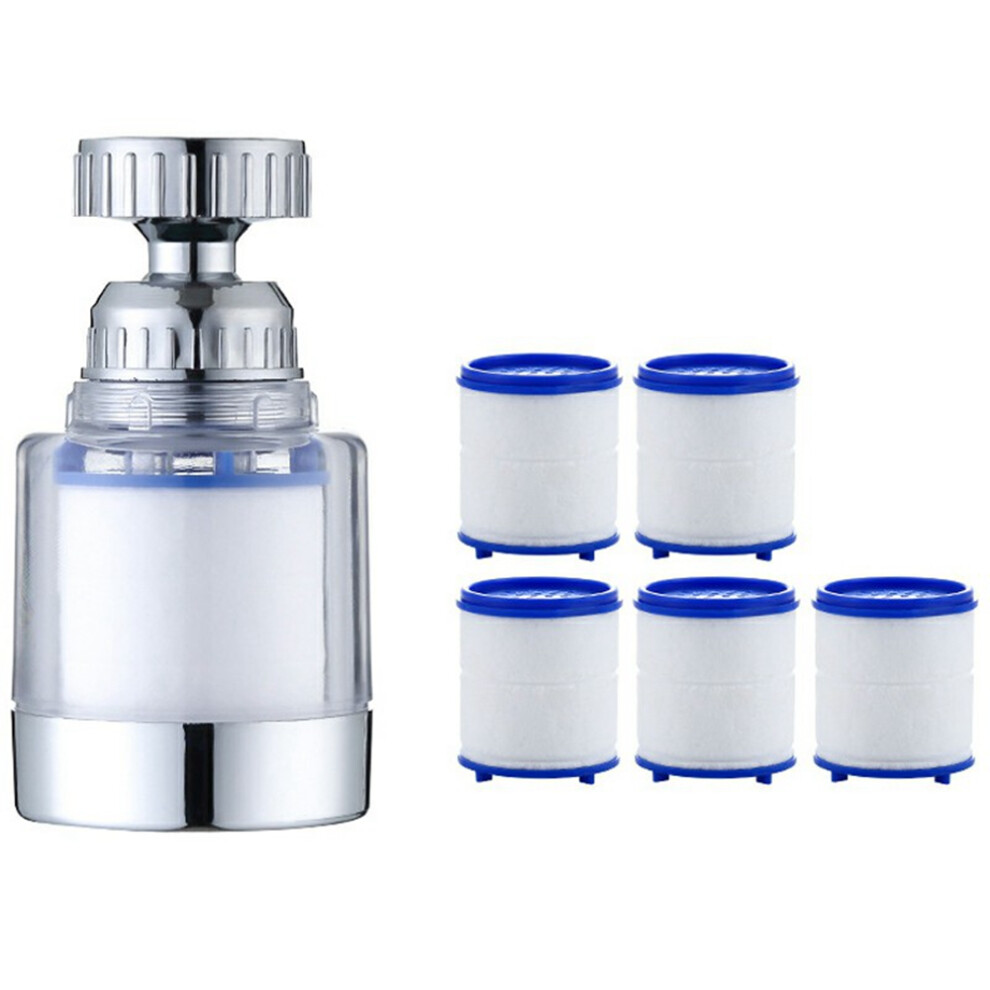 Water Faucet Filter Splash Proof Sprayer Kitchen Tap Pressure Booster Rotatable Spout With 5 Filter Cartridges 6914270119987