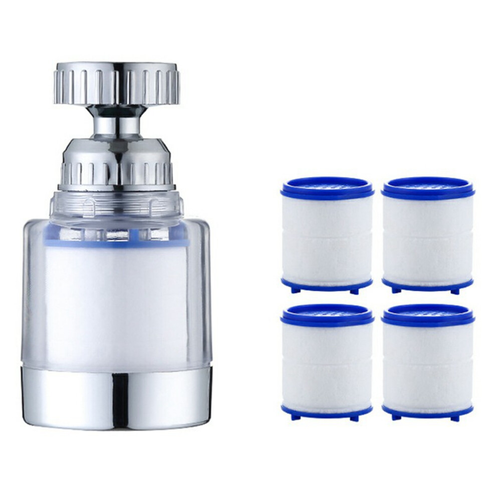 Water Faucet Filter Splash Proof Sprayer Kitchen Tap Pressure Booster Rotatable Spout With 4 Filter Cartridges 6914274951958