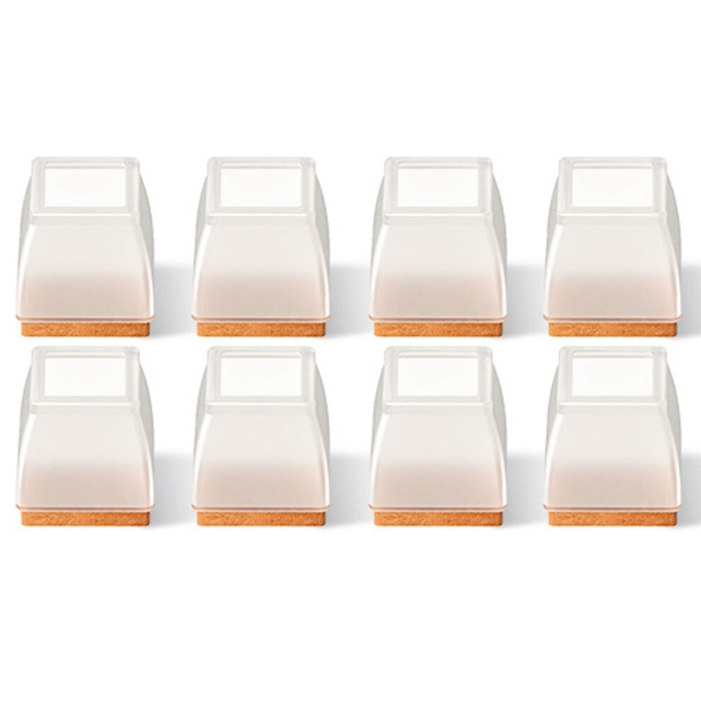 8Pcs Chair Leg Caps Noise Reducing Furniture Feet Protectors For 37-48Mm Legs Anti-Slip Square Pad 6914279125026
