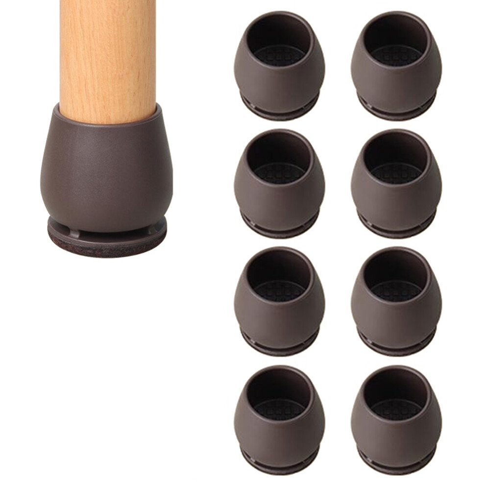 8Pcs Chair Leg Caps For 27-35Mm Round Feet Furniture Pads Noise Reducing Thickened Wear-Resistant,Tan 6914273916750