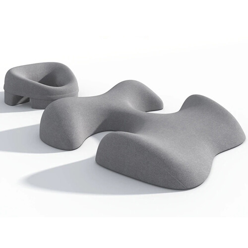 2Pcs/Set Ergonomic Memory Foam Face Down Pillow T-Shaped Chest Cushion for Massage Spa 1
