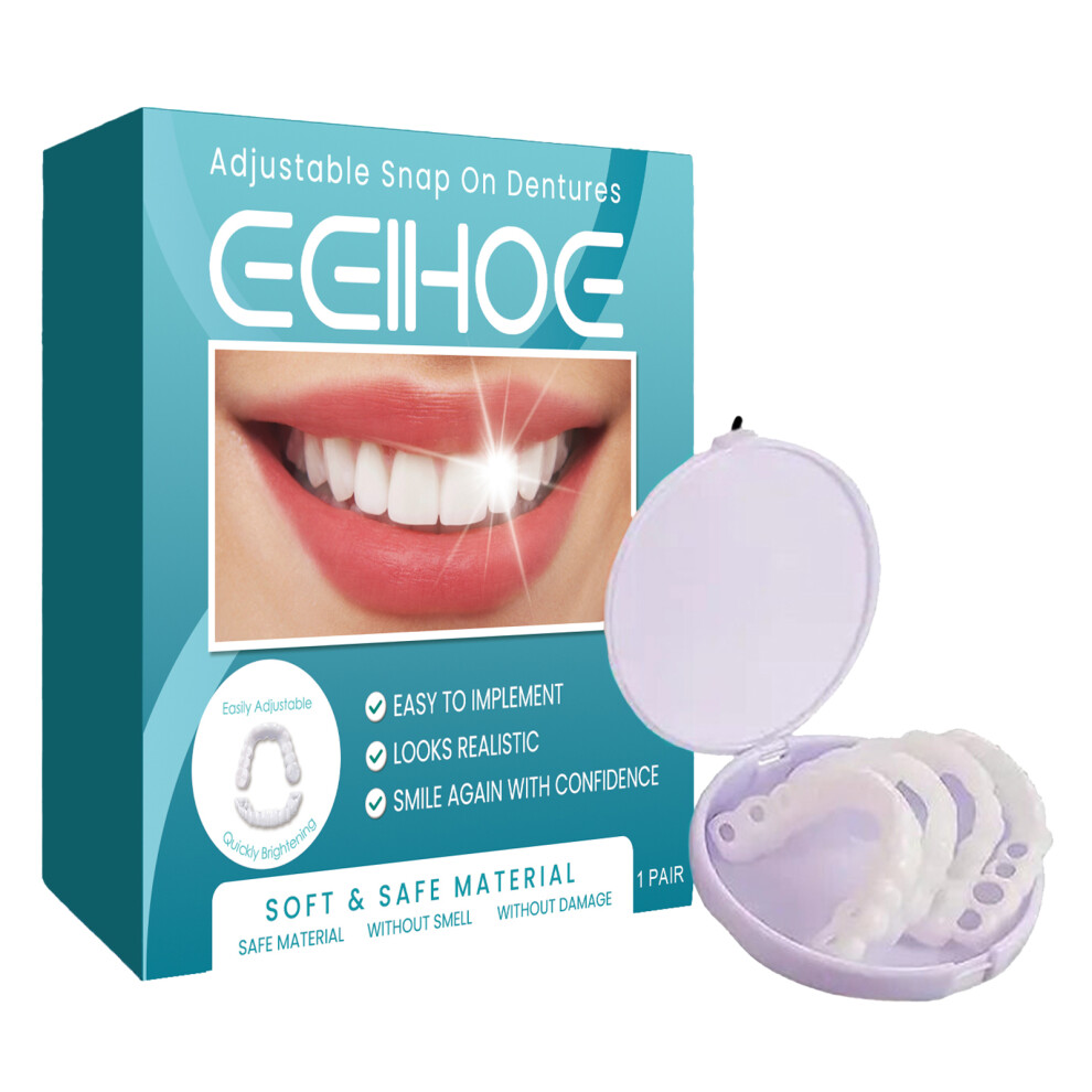 EELHOE EEA07-A022-1-GN 1 Pair Adjustable Snap On Dentures Temporary Fake Teeth Orthodontic Dental Veneer