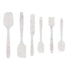 6Pcs/Set Silicone Kitchen Utensils Cooking Tools Cream Scraper Spatula Oil Brush Kit (BPA Free,FDA Certified)