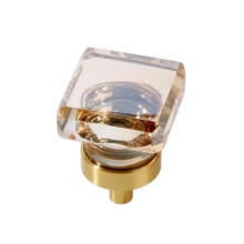 8061 Brass Crystal Square Shape Drawer Pull Knob Cabinet Furniture Wardrobe Luxury Door Handle