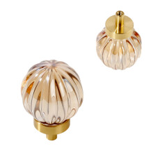 8063 Brass Crystal Drawer Pull Knob Cabinet Furniture Wardrobe Luxury Door Handle