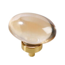8062 Brass Crystal Egg-Shaped Drawer Pull Knob Cabinet Furniture Wardrobe Luxury Door Handle