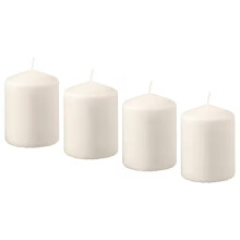 4Pcs 8cm Height Unscented Pillar Candles Long Burning Time Smokeless Candles for Home Decor Dinner Emergency