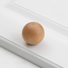 6564 30mm Diameter Drawer Pull Knob Single Hole Wooden Round Ball Cabinet Wardrobe Furniture Handle