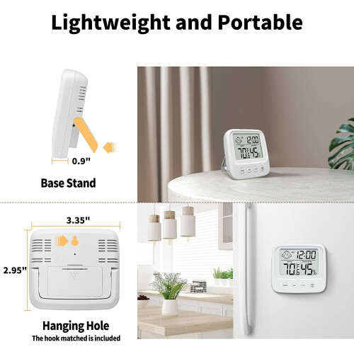 E0828S Smile Face Digital Alarm Clock Multi-Function Household Thermometer Hygrometer (With Backlit) 2