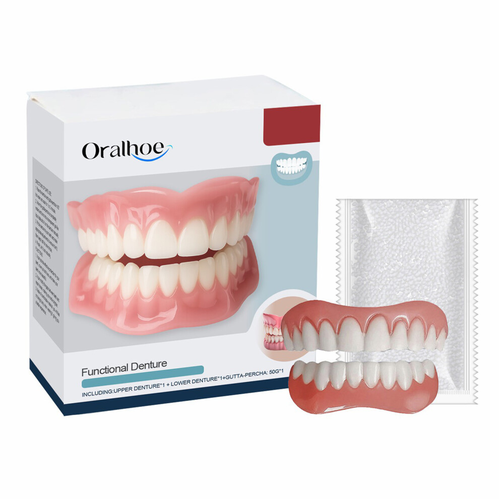 ORALHOE OR-A04-0430-01 Denture Cosmetic Kit Upper/Lower False Teeth for DIY Smile Transformation