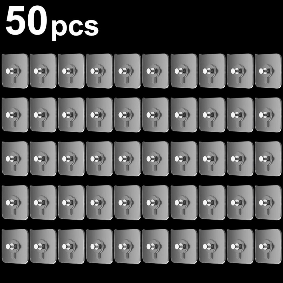 50Pcs Transparent Adhesive Hook No Drilling Traceless Wall Mount Screw For Picture Frames Clocks 6914272238709