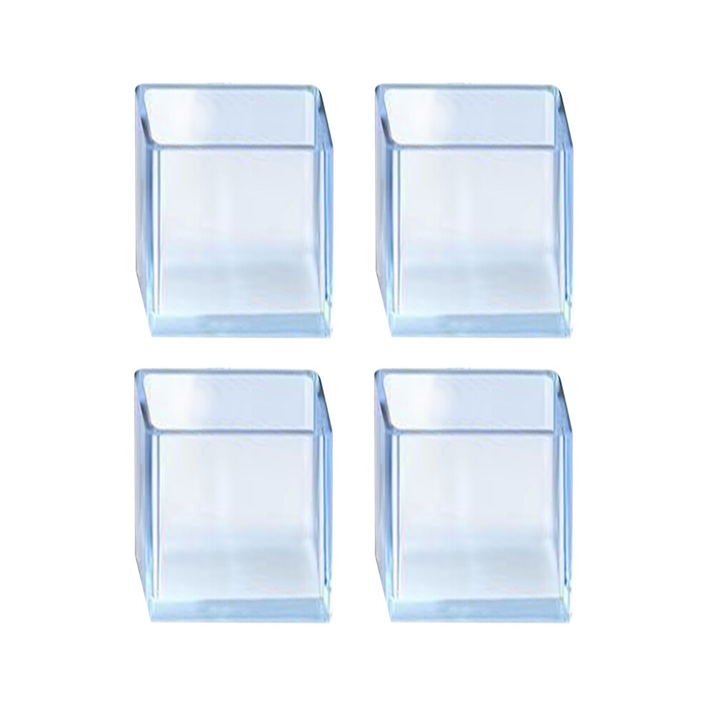 4Pcs 30*50Mm Rubber Chair Leg Caps Rectangular Floor Protector Clear 6914279411525