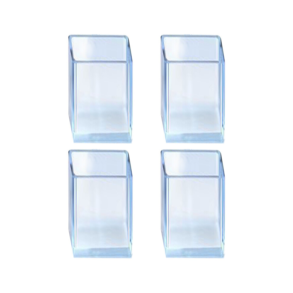 4Pcs/Set 15*30Mm Rectangular Transparent Soft Rubber Chair Leg Caps Furniture Feet Pads For Protecting Floors 6914271301411