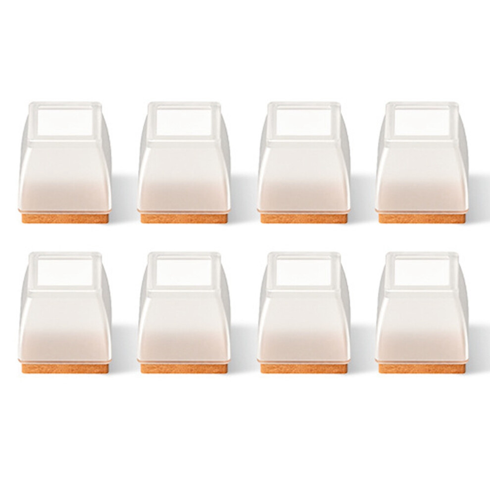 8Pcs Chair Leg Caps Noise Reducing Furniture Feet Protectors For 16-26Mm Legs Anti-Slip Square Pad 6914276615544